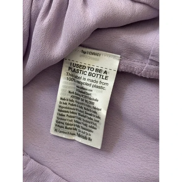 NWT COTTON ON Milkmaid Coquette Boho Top Blouse Festival Tie Back - Size S Lilac - Picture 4 of 8